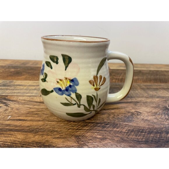 Vintage Chi Kiang  Floral Ceramic Stoneware Coffee Mug Tea Cup - Picture 1 of 6
